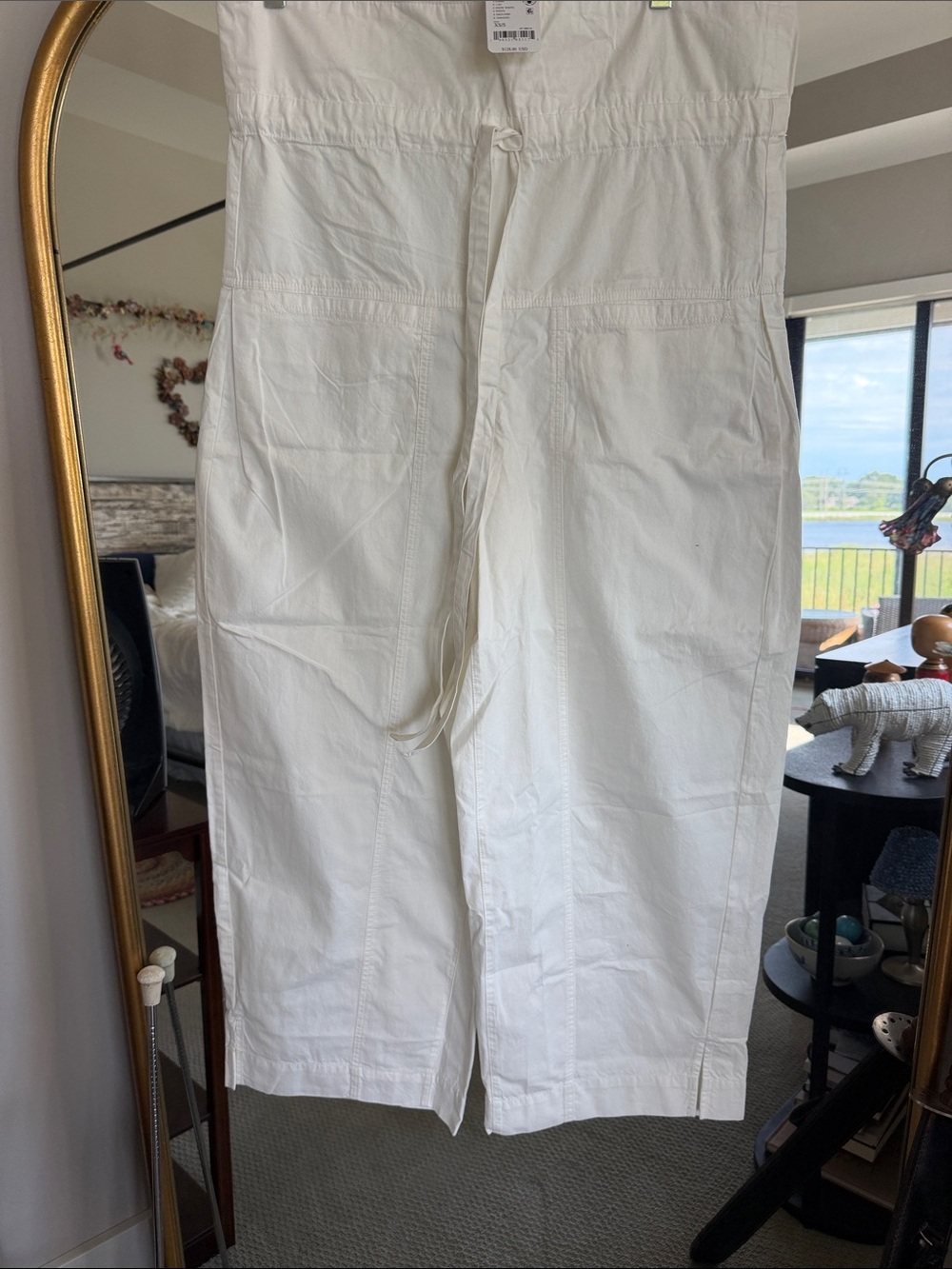 Free People White Wide Leg Jumpsuit Pants